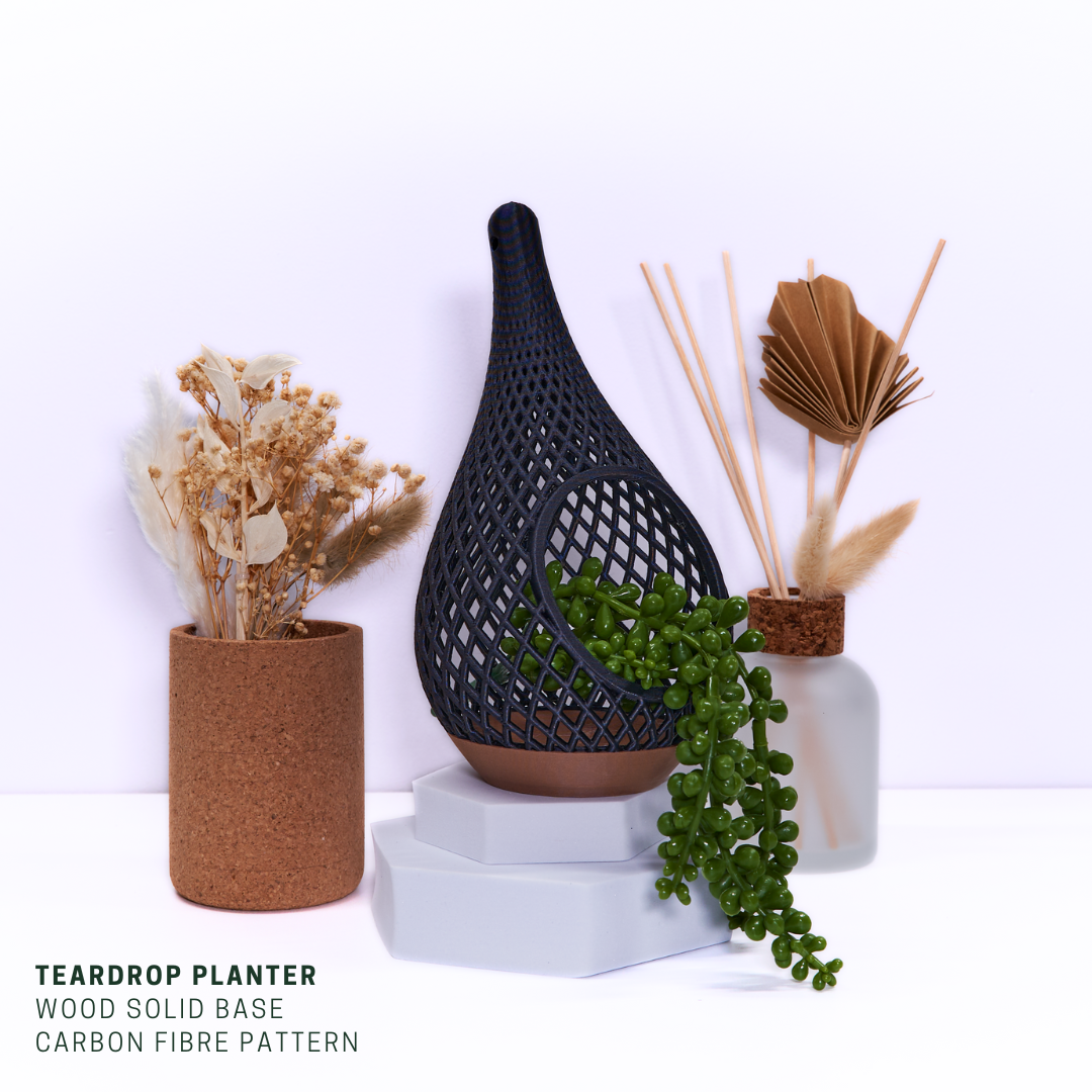 Carbon Roots Teardrop Desk / Hanging Bauble Planter